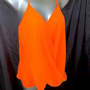 NAKED ZEBRA BRIGHT ORANGE CROSS TOP SEXY SUMMER SIZE S
